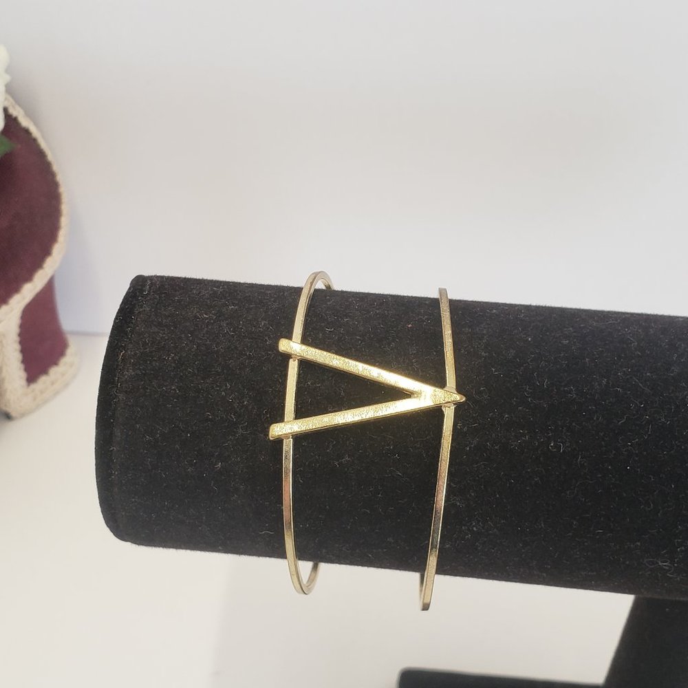 Unique Gold tone Cuff bracelet with V